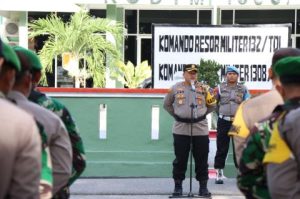 Kapolres Banggai Pimpin Apel Gabungan Sinergitas TNI-Polri di Makodim 1308/LB