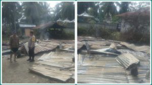 Polsek Pagimana, Datangi TKP Kebakaran Rumah di Desa Siuna Kecamatan Pagimana