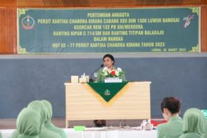 Persit Kodim 1308/LB Gelar Pertemuan Gabungan Memperingati HUT Persit ke-77