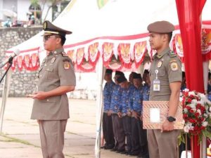 Pimpin Upacara HUT Satpol PP, Satlinmas dan Damkar, Ini Amanat Mendagri Yang Dibacakan Bupati Morut