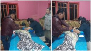 Polsek Toili Datangi TKP Peristiwa Bunuh Diri IRT, di Kecamatan Moilong Kabupaten Banggai