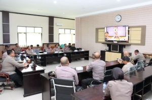Kapolres Banggai Ikuti Sosialisasi Survei Penilaian Integritas (SPI) Bersama Irwasum Polri