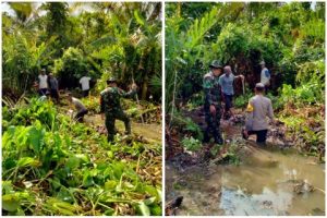 Sering Banjir, Bhabinkamtibmas dan Babinsa  Bersama Warga Tamainusi Laksanakan Kerja Bakti