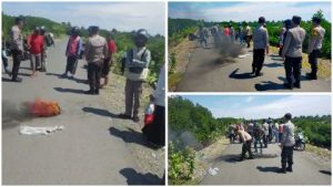 Bakar Ban Dan Tutup Jalan, Alasan Polisi Bubarkan Demo di Desa Jayabakti, Pagimana