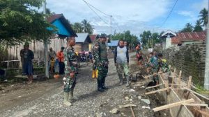 Dansatgas TMMD 116, Tinjau Pembangunan Drainase