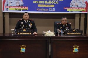 Polres Banggai Menyaksikan Upacara HUT Bhayangkara 2023, Melalui Live Streaming