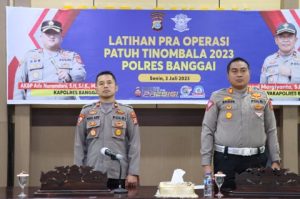 Kabag Ops dan Kasat Lantas Polres Banggai, Ikuti Lat Pra Ops Patuh Tinombala 2023 Secara Virtual