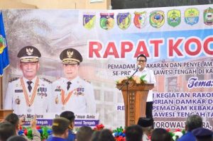 Buka Rakor Pemadam Kebakaran Dan Penyelamatan, Satuan Polisi Pamong Praja Se_Provinsi Sulteng, Bupati Delis : Peran Satpol PP Sangat Strategis, Jaga Kondusifitas Daerah dan Investasi