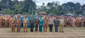 Wakapolsek Pagimana Hadiri Apel Merdeka Sambut HUT RI ke-78, di Lapangan 12 Februari