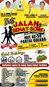 SEMARAK JALAN SANTAI PERINGATI HUT GOLKAR KE 59 DI TOJO UNA-UNA