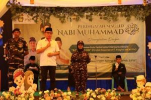 Bupati Delis Sumbang 100 Juta, di Peletakan Batu Pertama Pembangunan Masjid Ponpes KH. Hasyim Asy’ari di Desa Tiu