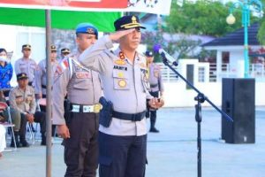 Polres Bangkep Bersama Pemkab Balut, Apel Gelar Pasukan Dalam Rangka Operasi Mantap Brata Tinombala 2023-2024