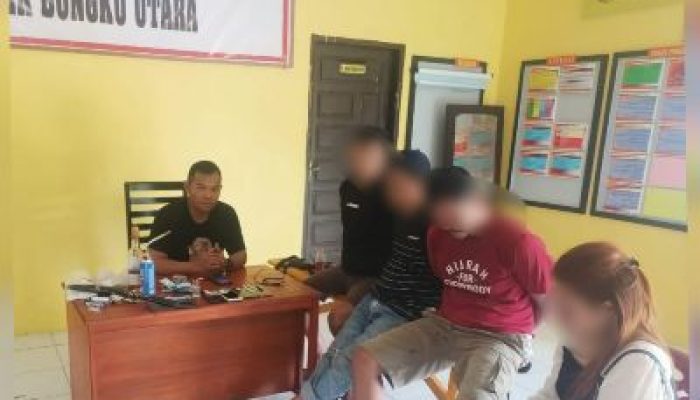 Respon Cepat Polsek Bungku Utara, Tangkap 4 Pelaku Narkoba dan Sita 5 Paket Shabu
