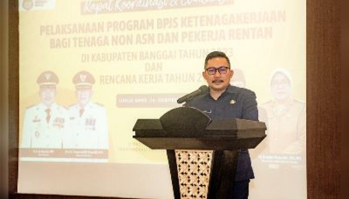 Bupati Banggai, Buka Rakor dan Evaluasi Pelaksanaan Program BPJS Ketenagakerjaan