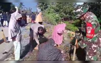Polsek Poso Pesisir Bersama Masyarakat, Laksanakan Kurvei Dalam Rangka Karya Bakti TNI Kodim 1307/Poso