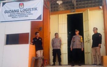 Kabagops Polres Morowali Utara, Cek Gudang Logistik KPU dan Berkoordinasi Dengan Bawaslu