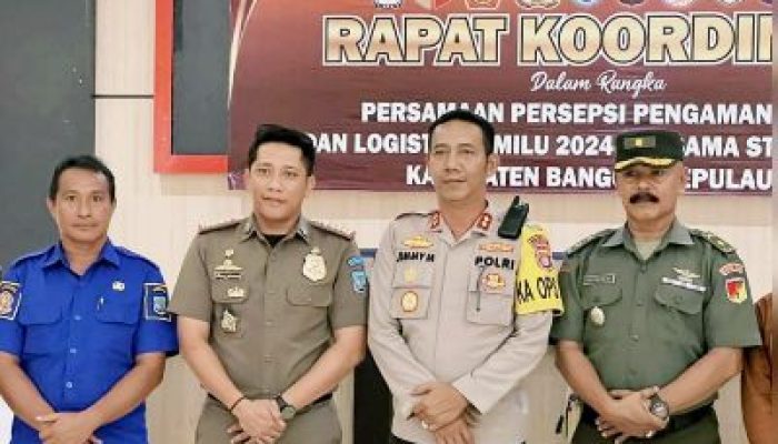 Kasat Pol PP Hadiri Rakor Kesiapan Pengamanan Pemilu Dan TPS di Bangkep