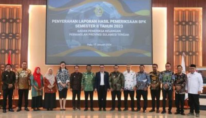 Penyerahan Laporan Hasil Pemeriksaan BPK Semester II Tahun 2023, Pada Pemerintah Provinsi Sulawesi Tengah