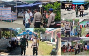 Amankan Voting Day, Sinergitas Polres Banggai dan TNI Jaga Ketat TPS