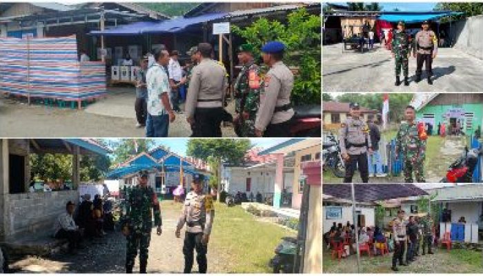 Amankan Voting Day, Sinergitas Polres Banggai dan TNI Jaga Ketat TPS