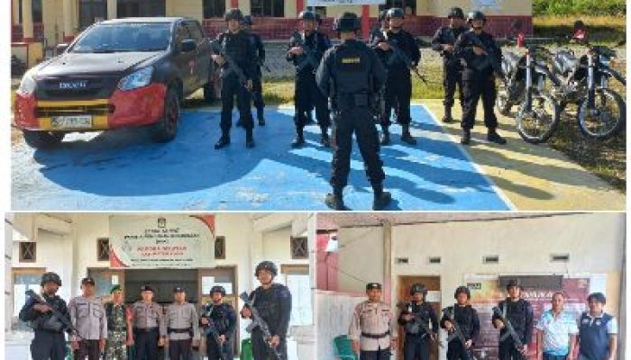Patroli Dan Pengamanan Pos Perbatasan, Dari Brimob Sulteng Untuk Pemilu Yang Aman