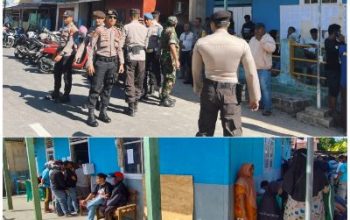 Polres Bangkep dan TNI, Amankan 3 Tempat Pemungutan Suara Yang Melaksanakan PSU di Bangkep