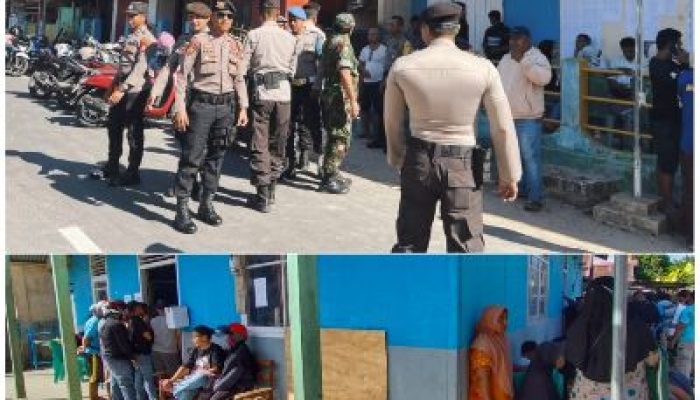 Polres Bangkep dan TNI, Amankan 3 Tempat Pemungutan Suara Yang Melaksanakan PSU di Bangkep
