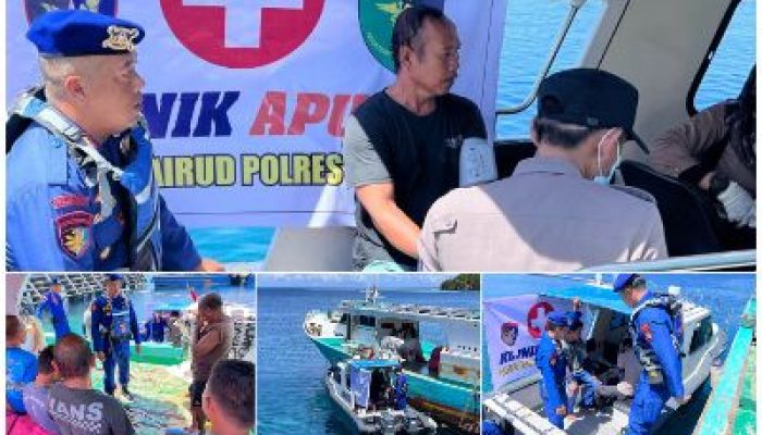 Klinik Apung Satpolairud Polres Touna, Layani Pemeriksaan Kesehatan Nelayan