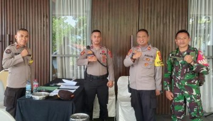 Polri Dan TNI, Pertebal Pengamanan Rapat Pleno Terbuka Tingkat Kabupaten di Banggai