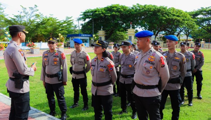 Kabag Ops Polres Banggai Terima Kedatangan Puluhan Personel BKO Pengamanan TPS Polda Sulteng