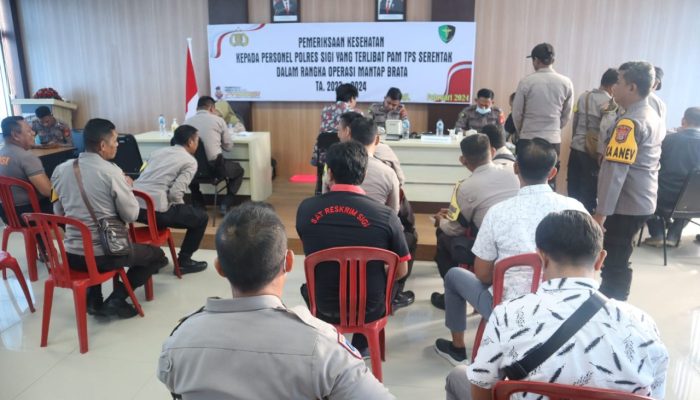 Ops Mantap Brata Tinombala 2023-2024: Jelang Pam TPS, Personel Polres Sigi Jalani Pemeriksaan Kesehatan