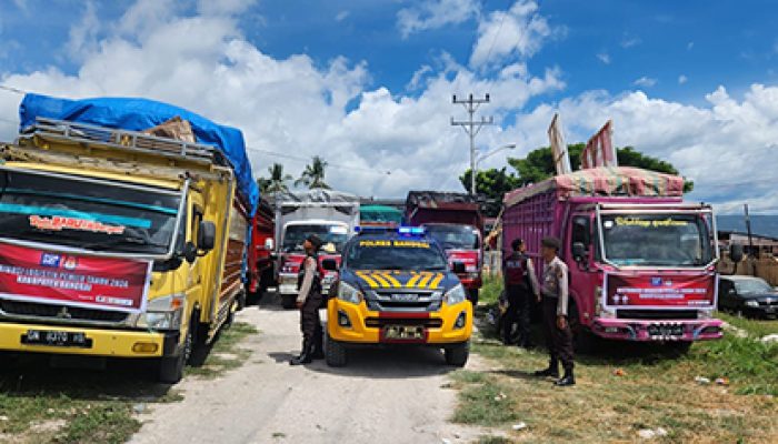 Satgas OMB Polres Banggai Cek Kesiapan Kendaraan Pendistribusian Logistik Pemilu