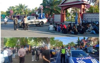 Satgas OMB Tinombala Polres Banggai, Amankan Aksi Damai Front Mahasiswa Bergerak