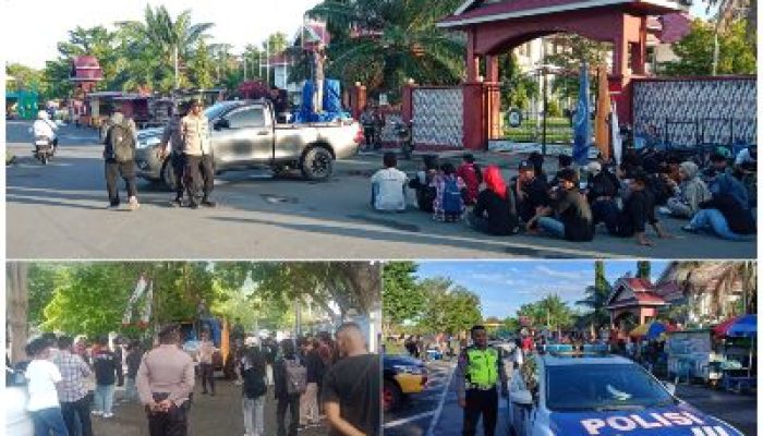 Satgas OMB Tinombala Polres Banggai, Amankan Aksi Damai Front Mahasiswa Bergerak