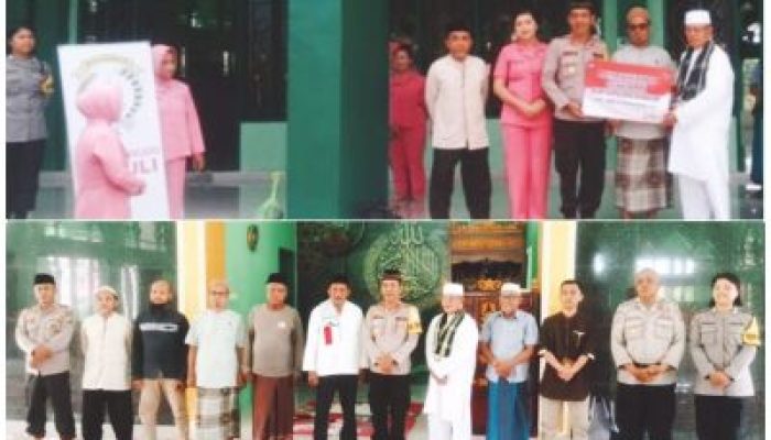 Ramadhan Berbagi, Polres Bangkep Salurkan 24 Zak Semen Untuk Mesjid di Desa Baka
