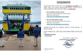 KMP. Dolosi Lintas Kolonodale-Baturube Siap Beroperasi Setelah Docking Tahunan, Inilah Jadwalnya
