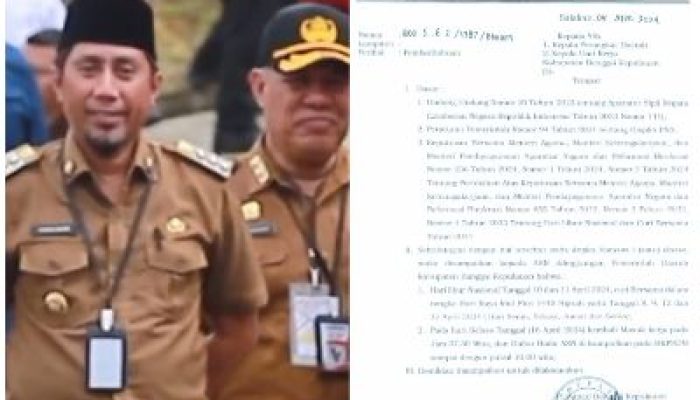 Pemda Banggai Kepulauan, Umumkan Jadwal Cuti Bersama Bagi ASN di Lingkup Pemda Bangkep