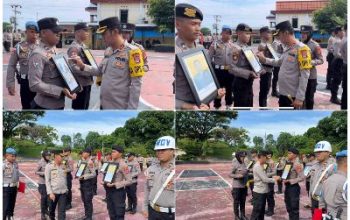 Kapolres Bangkep Pimpin Upacara Pemberhentian Tidak Dengan Hormat 10 Personel Polres