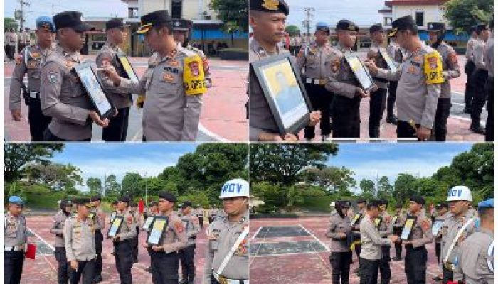 Kapolres Bangkep Pimpin Upacara Pemberhentian Tidak Dengan Hormat 10 Personel Polres