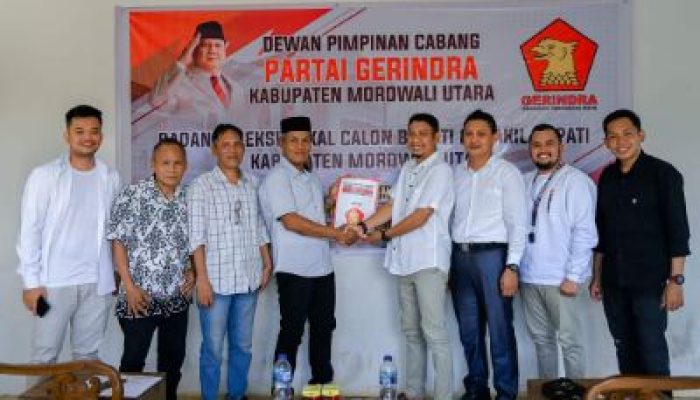 Pasangan Delis-Djira, Ambil Formulir Pendaftaran Cabup dan Cawabup Morut di Partai Gerindra