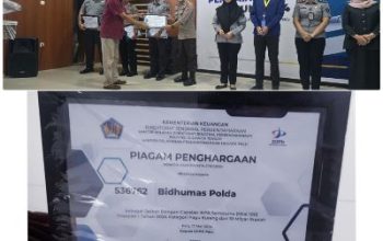 Bidhumas Polda Sulteng, Raih Piagam Penghargaan Dari KPPN Palu