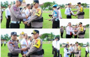 Kapolres Banggai, Berikan Penghargaan Kepada 32 Personel Berprestasi