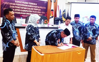 Rapat KPU Tojo Una-Una, Penetapan Perolehan Kursi Parpol Dan Calon Terpilih Pemilu 2024