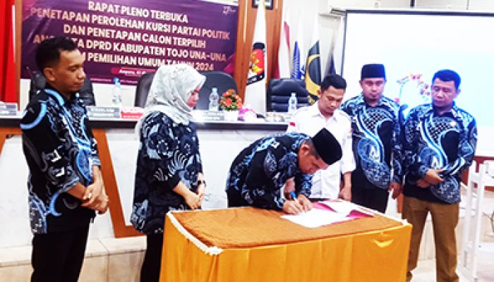 Rapat KPU Tojo Una-Una, Penetapan Perolehan Kursi Parpol Dan Calon Terpilih Pemilu 2024