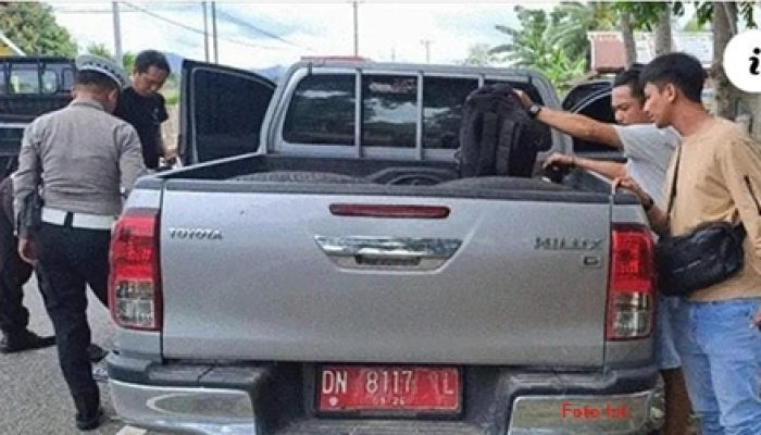 1 Ton cap tikus diamankan Polres Gorontalo mengunakan mobil plat merah