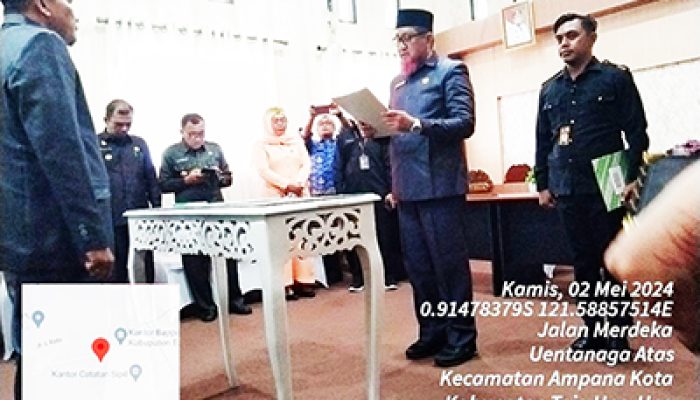Dr. Alimudin Mohammad diambil sumpahnya sebagai PJ. Sekda Tojo Una-Una