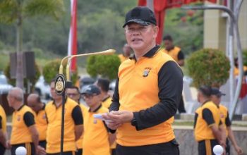 Ribuan Peserta Ikuti Olahraga Bersama dan Pembukaan Perlombaan Hari Bhayangkara ke-78 di Polda Sulteng
