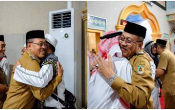 Wabup Morut Terima Rombongan Jama’ah Haji Yang Baru Tiba Dari Tanah Suci