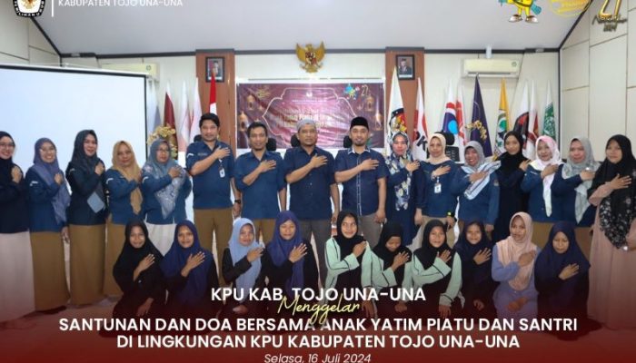KPU Touna Gelar Santunan dan Doa Bersama Anak Yatim Piatu dan Santri