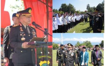 Kapolda Sulteng Pimpin Upacara Bendera HUT Kemerdekaan RI ke-79 di Poso Bersama Eks Napiter